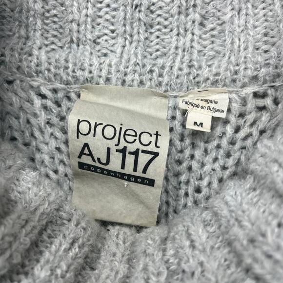 ProjectAJ117 Anthropologie Sweater Gray Wool Mohair Drapey Cowl Neck Cozy M - Picture 6 of 8